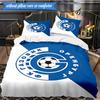 3PCS Soccer Club Emblem Design Printed Soft Bedding Set,Including 1pc Duvet Cover And 2pcs Pillowcases Perfect for Bedroom, Dormitory, Fan gift