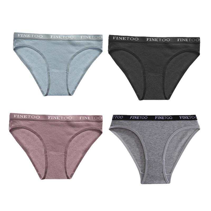 FINETOO Бесшовные трусики, 4 шт./компл., женские трусы, женские трусы, однотонные трусики, нижнее белье, M-XL, хит продаж