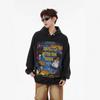 Unisex Streetwear Hoodie With Anime Letter Print Loose Fit Cotton Blend Winter Casual Sweatshirt