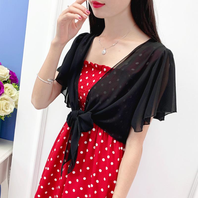 Шифоновая шаль - рубашка для защиты от солнца - Легкий летний кардиган с жилетом