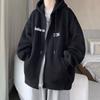 Hooded Cardigan Jacket Men's Autumn Winter Couple Sweatshirt Oversize Zip-up Hood