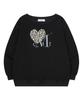 MUCENT Sierra Leopard Heart One-Shoulder Sweatshirt (2 Colors)