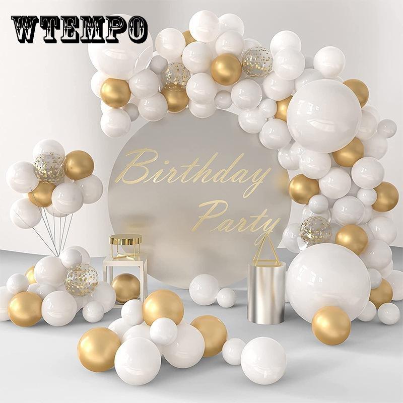 108 шт., воздушный шар из белого золота, гирлянда, арка, комплект, украшение для вечеринки в честь Дня Рождения, детский воздушный шар на свадьбу, день рождения, латексный шар для детского душа