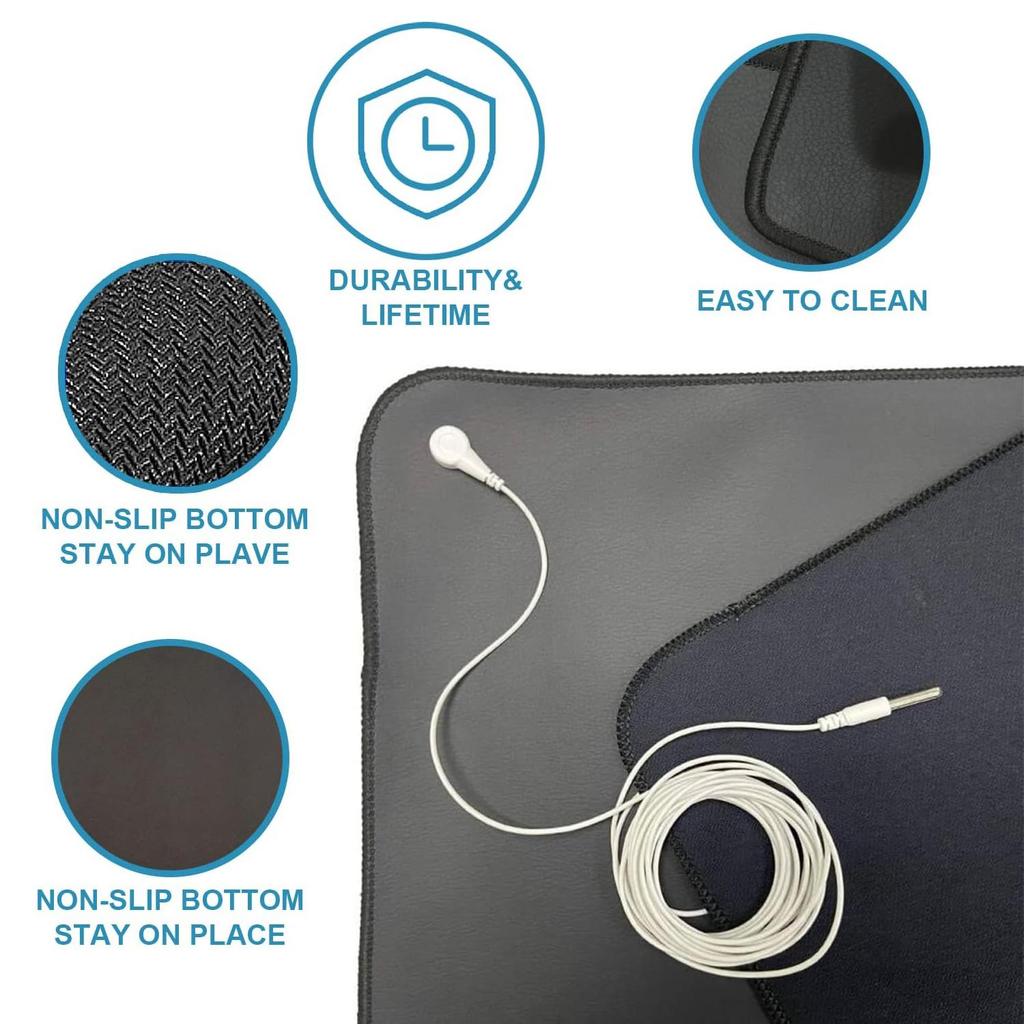Grounding Mat for Improving Sleep, Grounding Pad for Health, Grounding Bed Mat with Grounding Cord for Better Working (35.5 * 23.6inch/90*60cm)