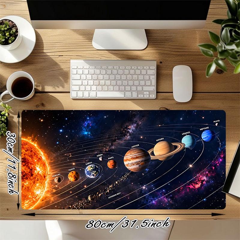 1Pc Solar System Journey Gaming Mouse Pad Keyboard Desk Mat Non-slip Rubber Lock Edge Waterproof Computer Mousepad for Office Home Decor Y1740
