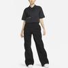 Nike Спортивная одежда Dri-FIT Tech Pack Однотонная тканая рубашка с короткими рукавами на молнии Женские топы Черный DV8241-010