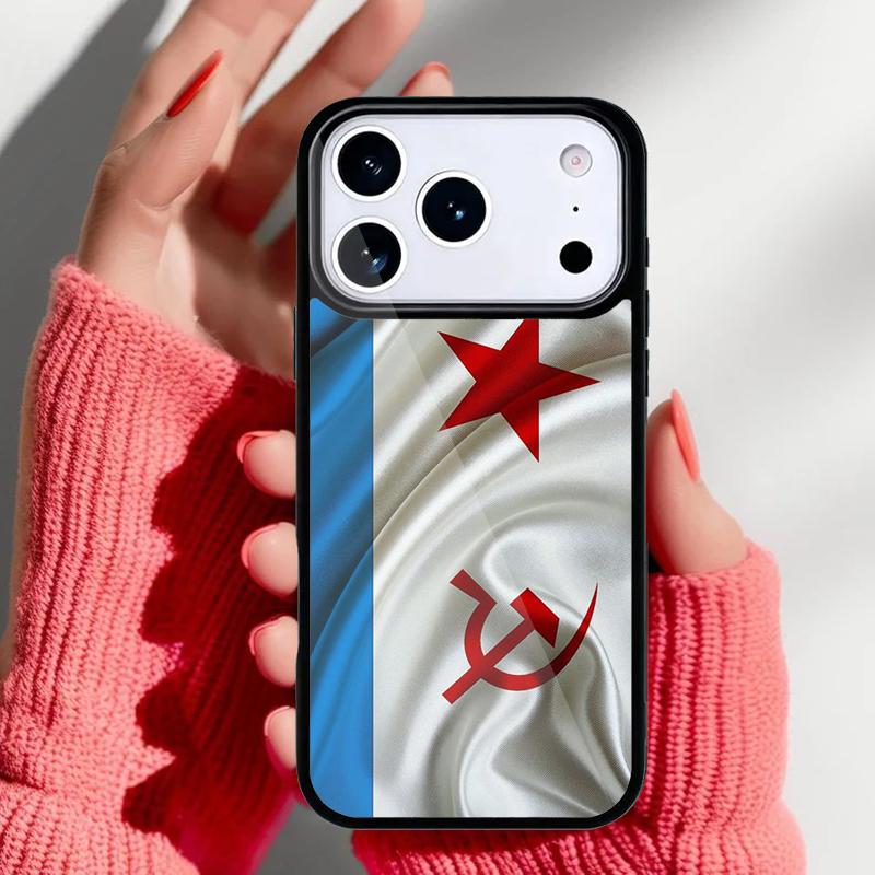 Russia Soviet Union Flag Phone Case for iPhone 17 Air 16e 15 14 13 Pro Max Back Cover for 12 11 Pro Coque
