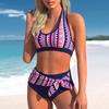 Plus Size Women Sexy High Waist Bikini Two Piece Bandeau Bikinis Hot Set 2024 Swimsuits Push Up Swimwear Women Beach Bathing Suit Biquini
