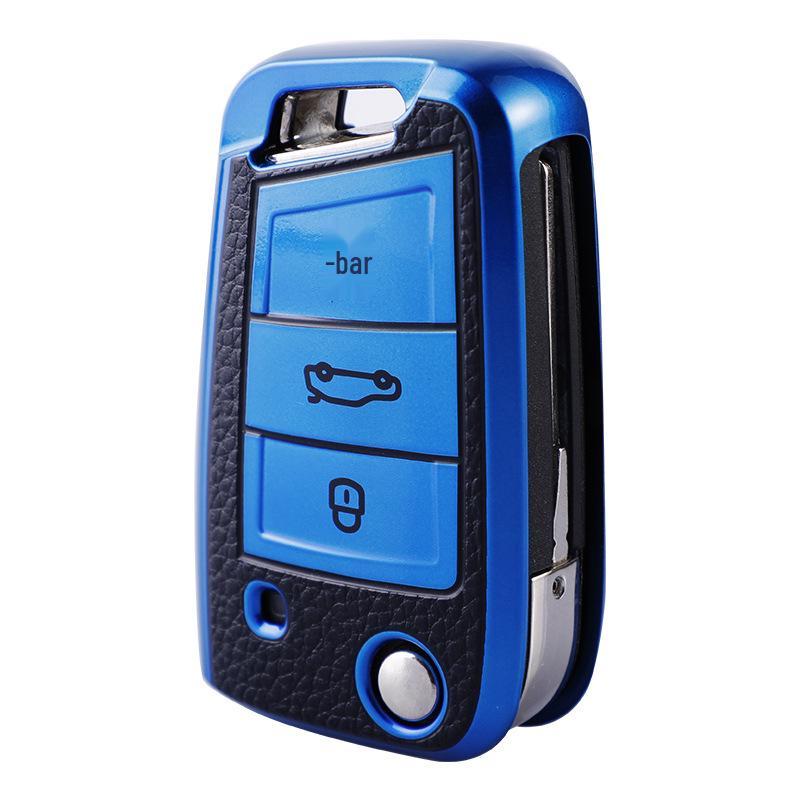 Volkswagen Key Case: Tayron X, T-Roc, Bora, Sagitar, Golf 7, New Magotan B8CC - Leather Pattern Key Bag