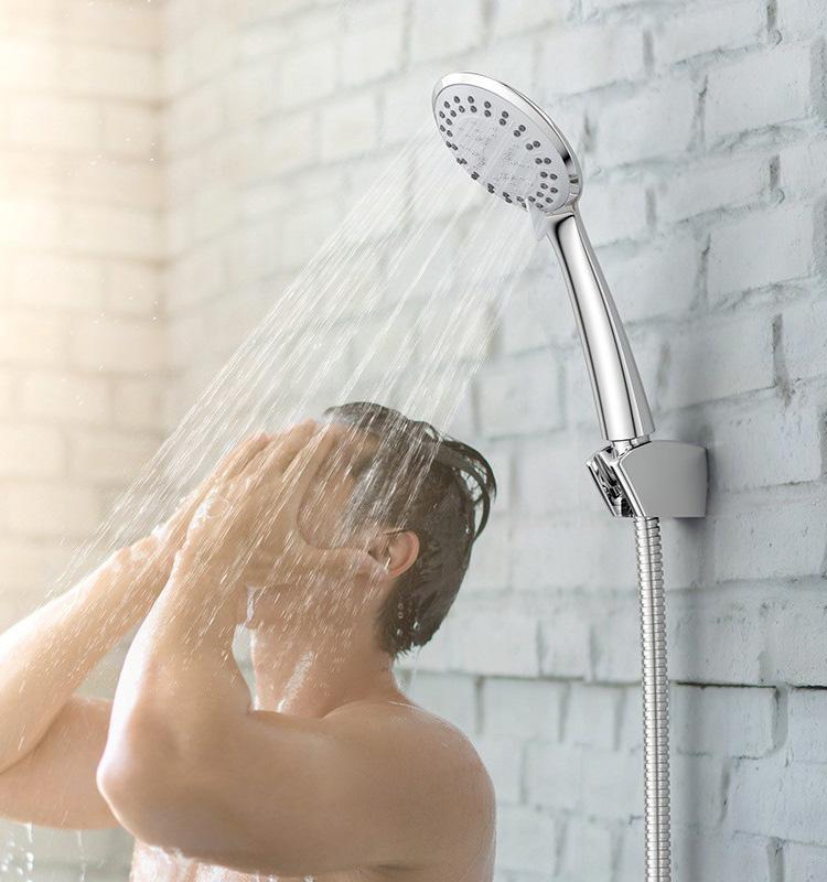 Portable High-Pressure Bathroom Shower Head with 3 Modes ABS Finish Hand Shower Accessory for Shower Room