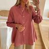 Women's Solid Simple Shirt Casual Button Cardigan Shirt Top