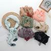 Contrast Color Small Scarf Women's Thin Elegant Silk Scarf Artistic Leaf Pendant Gentle Scarf Diamond Neckerchief Headband
