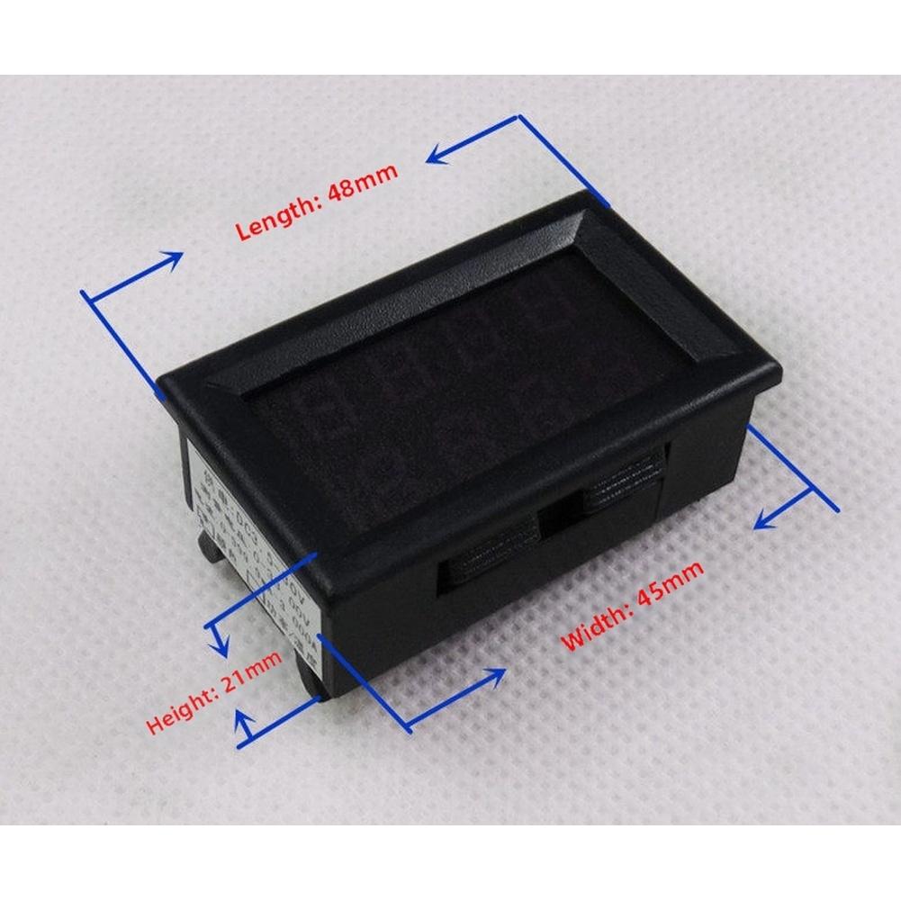4 Digit Dual Display LED Voltage Current Meter DC 0 To 200V High Accuracy Ultra Small 48x29x21mm Size Compact Design