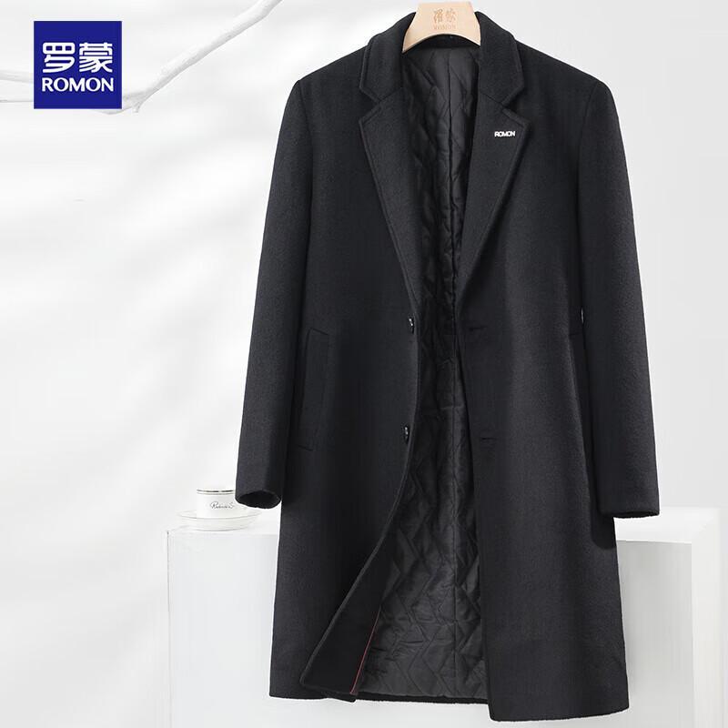 ROMON Men's Wool Blend Thickened Winter Overcoat