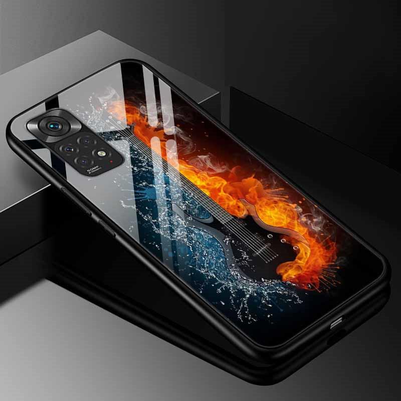 For Xiaomi Redmi Note 11s Case Tempered Glass Fashion Cover for Redmi Note 11 Pro 5G Global Note11 Case, 9s 10s Bumper Note11s