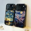 Чехол для телефона V-Van G-Gogh Звездная ночь Для iPhone17,16,15,14,13,12,11,Pro,MAX Серый Матовый Силиконовый Черный Чехол