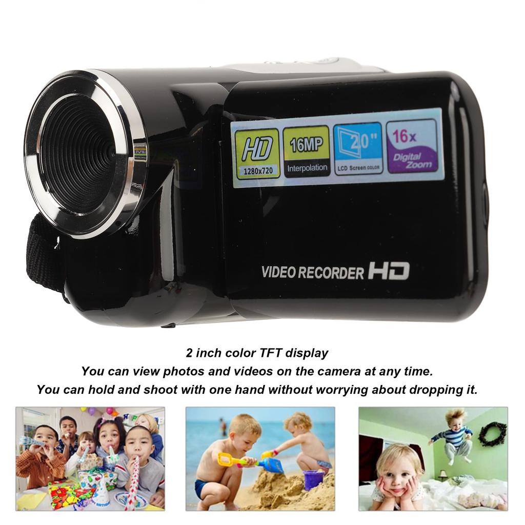 Компактная видеокамера Handycam 2 дюйма, 1080P HD, с 16-мегапиксельной камерой и 16-кратным цифровым зумом, для детей, подростков, студентов, начинающих и пожилых людей