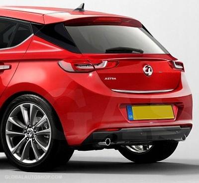 Opel ASTRA L VI HB — Хромированная отделка багажника — Акцент на задней двери — Деталь задней части автомобиля премиум-класса — Тюнинг Shine Enhancer