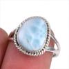 Natural Republic Ларимар Драгоценный камень 925 Проба Стерлинговое серебро Подарочное кольцо Р.7 h6M46