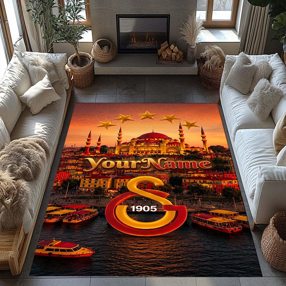 Galatasaray Personalized Text Floor Mat Suitable For Outdoor Game Room Entryway Balcony Antislip Carpet Anime Office Decor Birthdaychristmas Gift