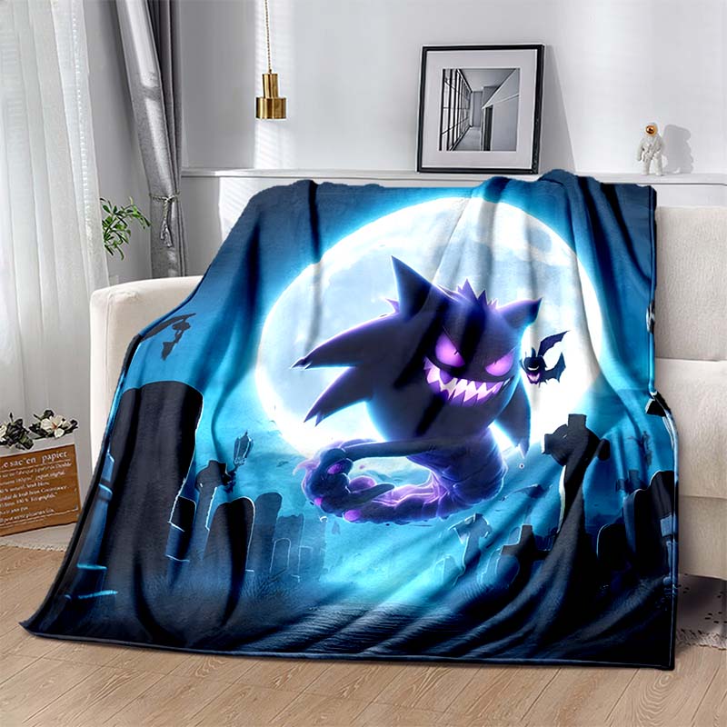 P-Pokemon G-Gengar Print Blanket Warm Soft Comfortable Home Travel Blanket Sofa Bedding Camping RV Blanket Luxury Gift Potdemiel