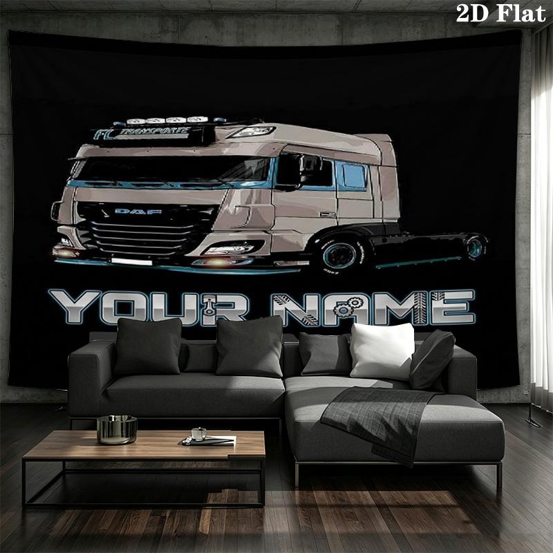 Daf Team Custom Name Wall Tapestry Aesthetic Wall Hanging Printed Fabric Blanket Decorative Tapestries For Bedroom Living Room Home Decor