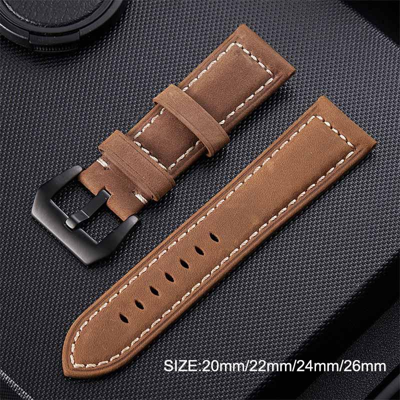 Новые аксессуары для часов Ремешок для часов подлинный 20 мм 22 мм 24 мм 26 мм ремешок для часов Ремешки для часов Crazy Horse кожаный ремешок для часов натуральная кожа мягкий винтажный коричневый