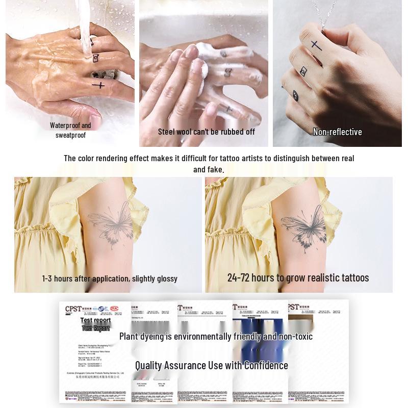 Waterproof Classic Koi Tattoo Sticker with Herbal Formula and Fu Character - Long-lasting Temporary Tattoo for Men & Women