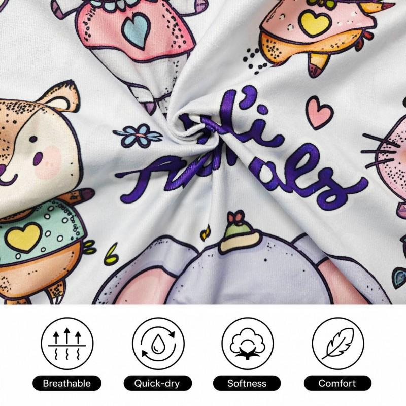 Kids Hooded Beach Towel Cartoon Animal Cape Bath Quick Dry Absorbent Sandproof Swimming Blanket
