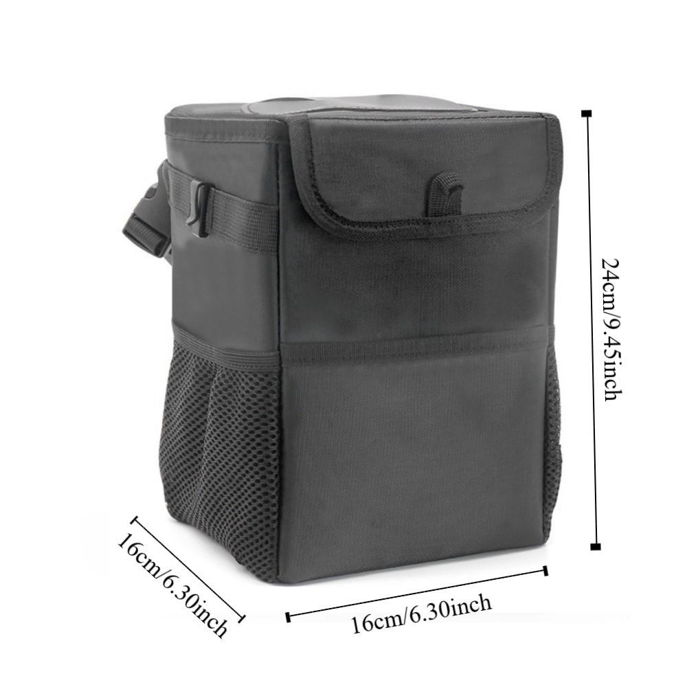 Leak-Proof Car Trash Can with Lid Storage Pockets Car Trash Bag Car Storage