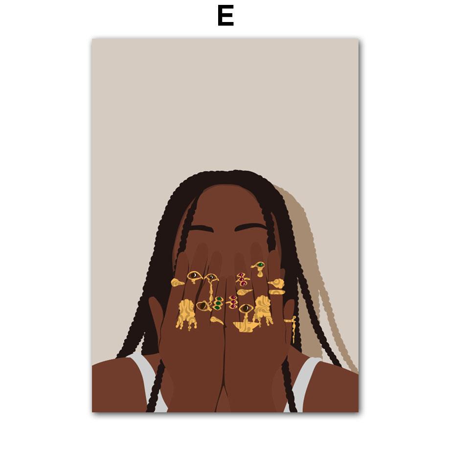 Черная модная девушка, парикмахерская, дизайн ногтей, салон, декор для гостиной, плакат и принт, настенная живопись на холсте, настенные панно Hoem