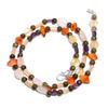 Natural Moonstone Labradorite Carnelian Gemstone Beads Necklace 17" UB-4977 UB-4977