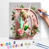 Disney Tinker Bell floral letter D digital oil painting art kit DIY handmade home decoration gift