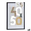 Wall Photo Frame Black Plastic MDF Wood 52.5 X 2.5 X 72.5 Cm (6 Units)