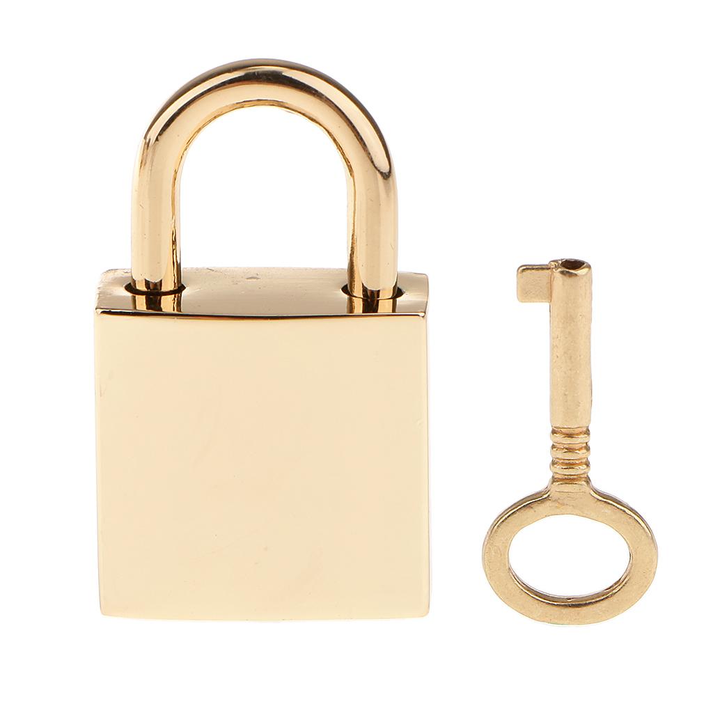 1Pc Mini Square Padlocks Light Golden