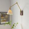 Used Copper French Retro Wabi-Sabi Style Swing Arm Wall Sconce for Bedroom or Living Room.