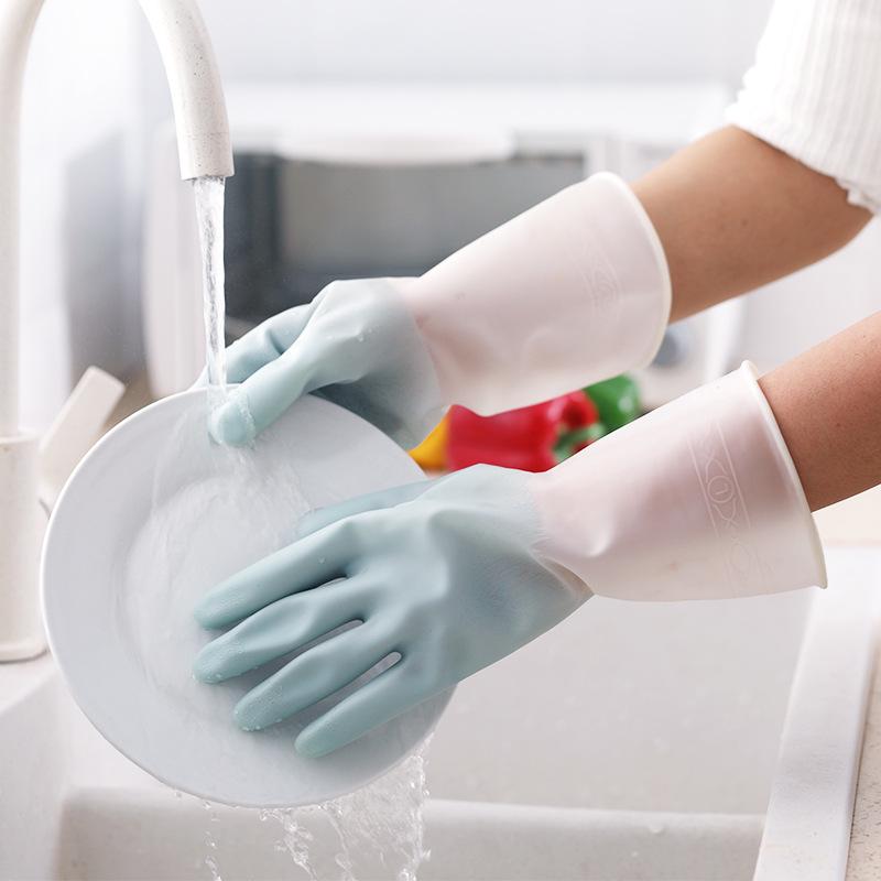 Dishwashing Gloves Women's Durable Household Kitchen Latex Thickened Cleaning Artefact Household Laundry Rubber Leather Waterproof