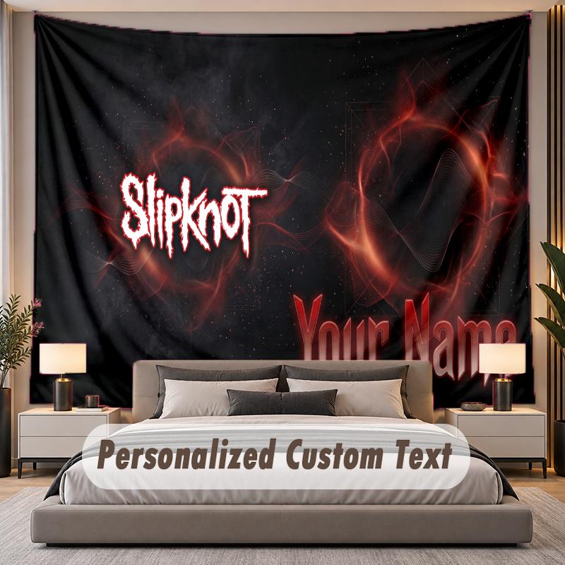 Custom Name Text Tapestry Slipknot Personalized Polyester Wall Tapestry For Bedroom And Room