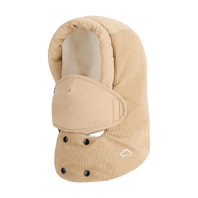 Children's Hat Winter Boys Girls Outdoor Velvet Warm-Keeping Bomber Hat Mask Scarf All-In-One Hat