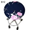 Round Floral Printed Elastic Spandex Seat Cover Decor for 30-45cm Chair Stool