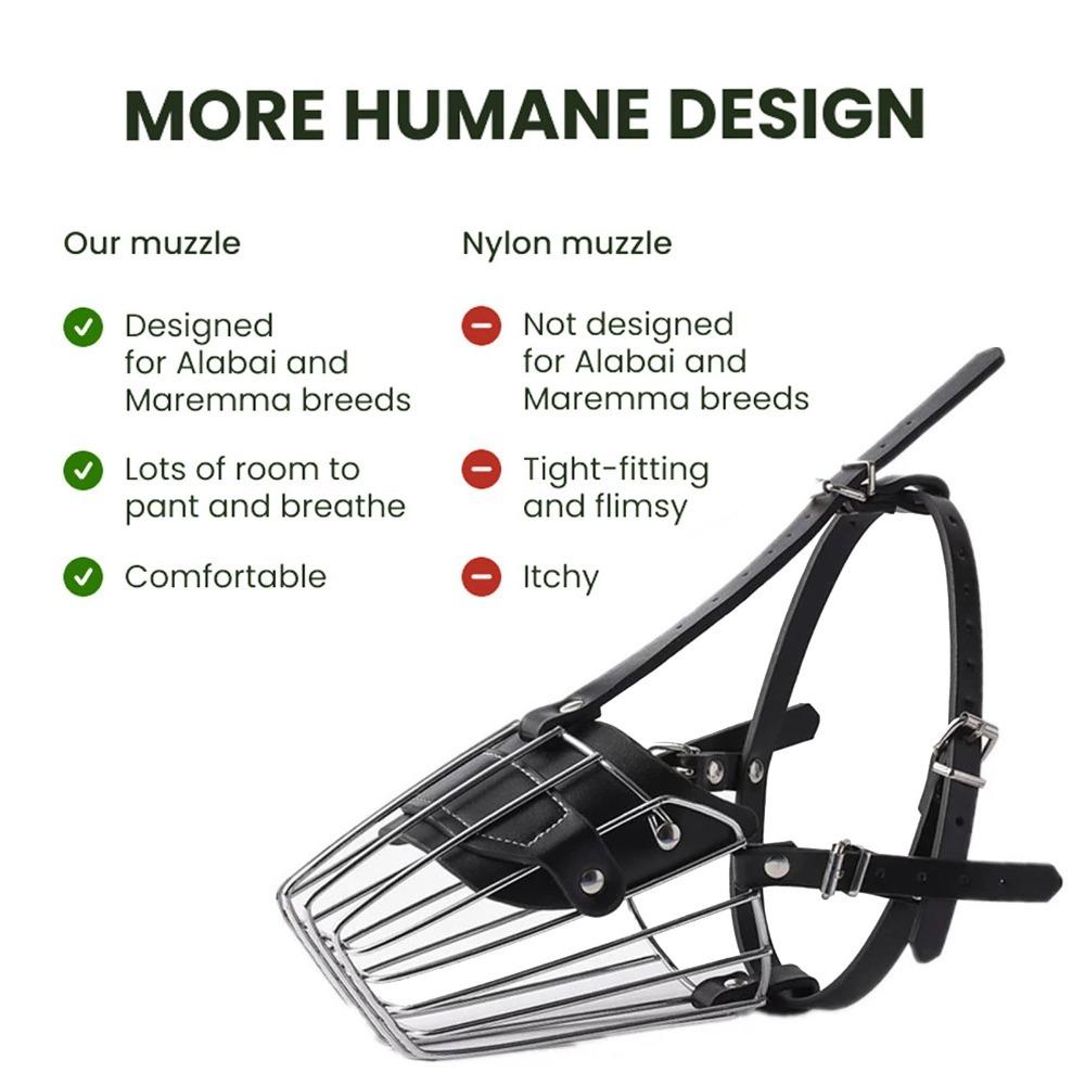 Breathable Structure Metal Basket Muzzle Adjustable Strap Dog Mouth Cover Doctor Visit