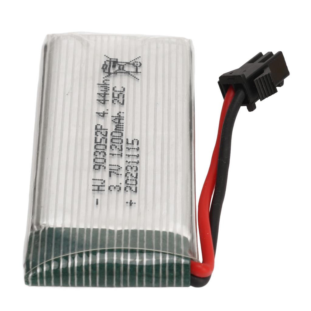 3.7V 1200mAh Lithium Battery Lithium Polymer Ion Battery with SM Black Plug for X5SW Quadcopter 25C
