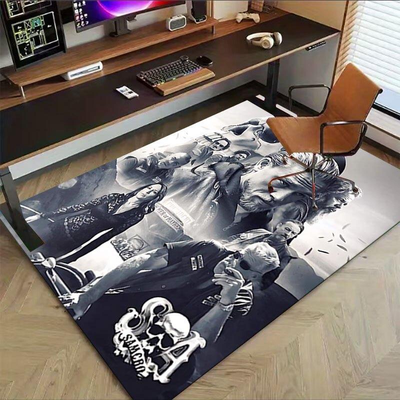 1pc Sons of Anarchy themed Office Carpet Chair Mats - durable polyester rug for home theater, office, dorm room decor - tA10