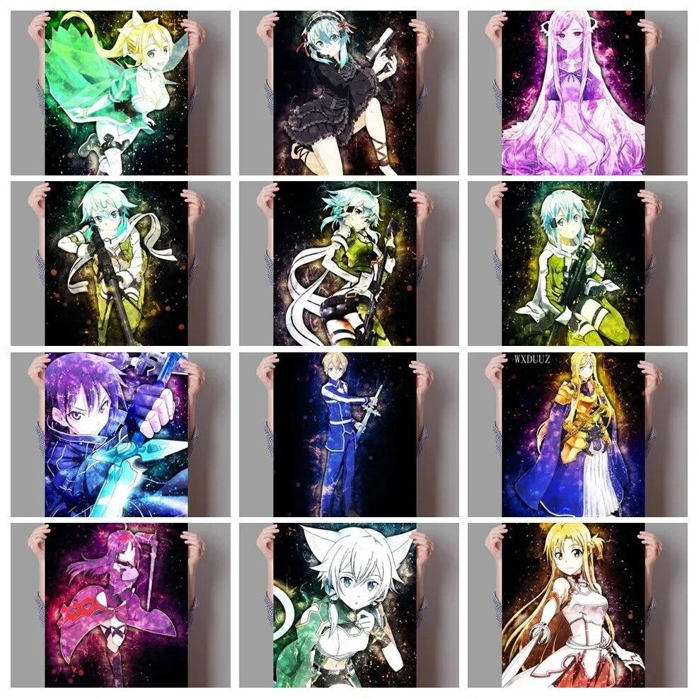 Аниме постер Sword Art Online постер Alicization Kirigaya Kazuto, холст, картина, украшение для дома, живое искусство Kawaii, декор комнаты