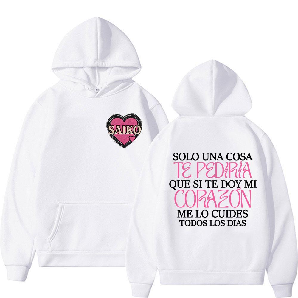 Rapper SAIKO Corazón Album Letters Print Sweatshirts Men Women Harajuku Hip Hop Hoodies Loose Casual Popular Hoodie Streetwear