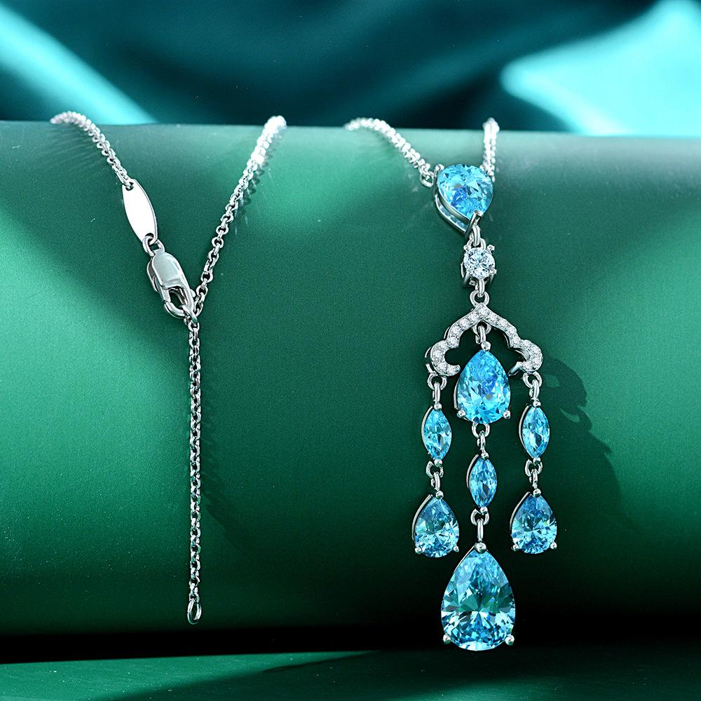 Gica Gema Высокоуглеродистые бриллиантовые ожерелья с подвеской из стерлингового серебра 925 пробы 8*12 мм, уникальный дизайн, романтические изящные ювелирные изделия, подарки для свадебной вечеринки, новая тенденция