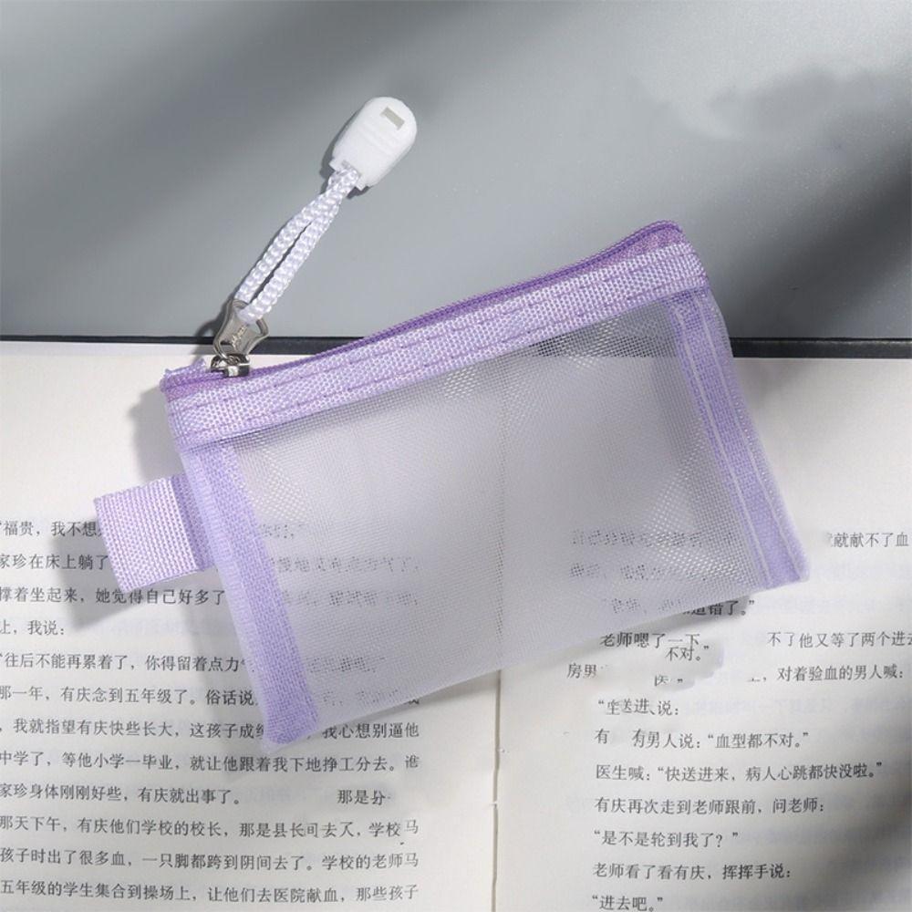 Change Storage Bag Mesh Zipper Bag Cosmetic Bag Small Item Bag Clear Mesh Bag Card Bag Data Cable Storage Bag
