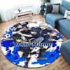 Blue Lock Soccer Custom Name Round Area Rug Carpet Rug For Living Room Bedroom Sofa Playroom Decor Nonslip Floor Mat
