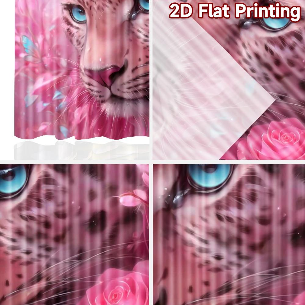 2D flat printing 2pcs Curtain Scene Curtain Valentine Pink Leopard Digital Printed Polyester Drapes Birthday Party for Bedroom