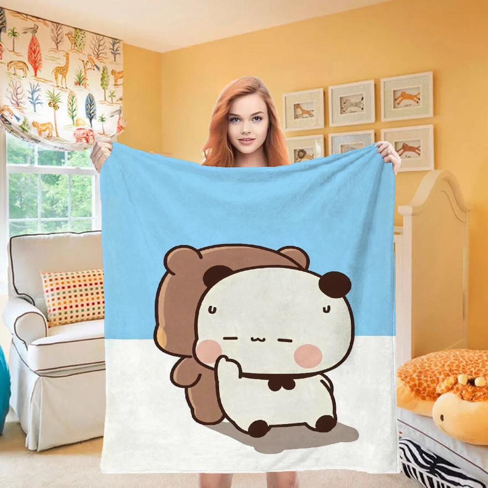 Dudu Bubu Bear Knee Fashion Blanket Throw Winter Microfiber Oversized Baby Lightweight Flannel Fleece Bed Sofa Decoration